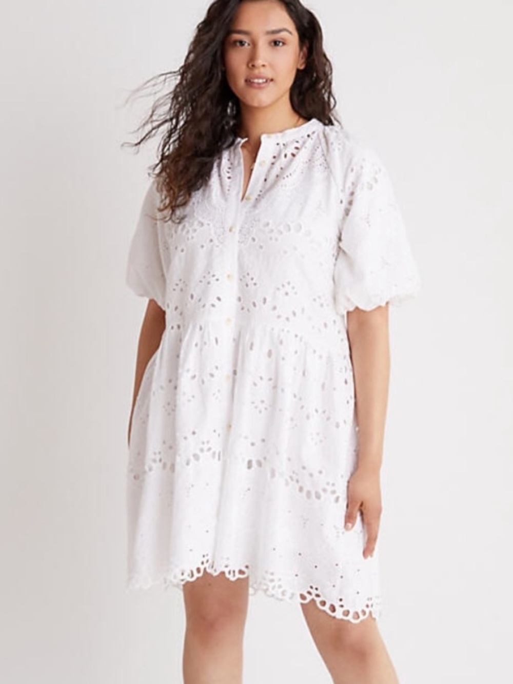 Anthropologie Tallulah White Eyelet Cotton Dress XS